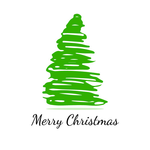 Зеленая Новогодняя елка - Магазин футболок Ladika888 - Дизайнерские принты